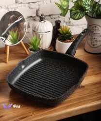 Изображение продукта Сковорода-гриль 28см с антипригарным покрытием (квадратная)